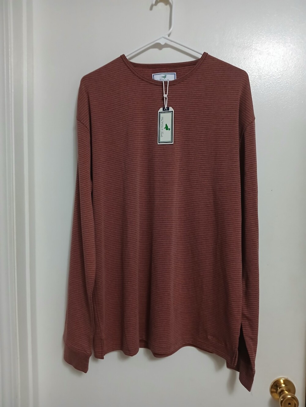 Properly Tied Mens Long Sleeve Size M Color Light Burgandy Striped